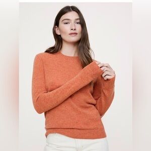 J.Crew Women's 100% Cashmere Classic Crewneck Sweater, Burnt Orange Size Medium